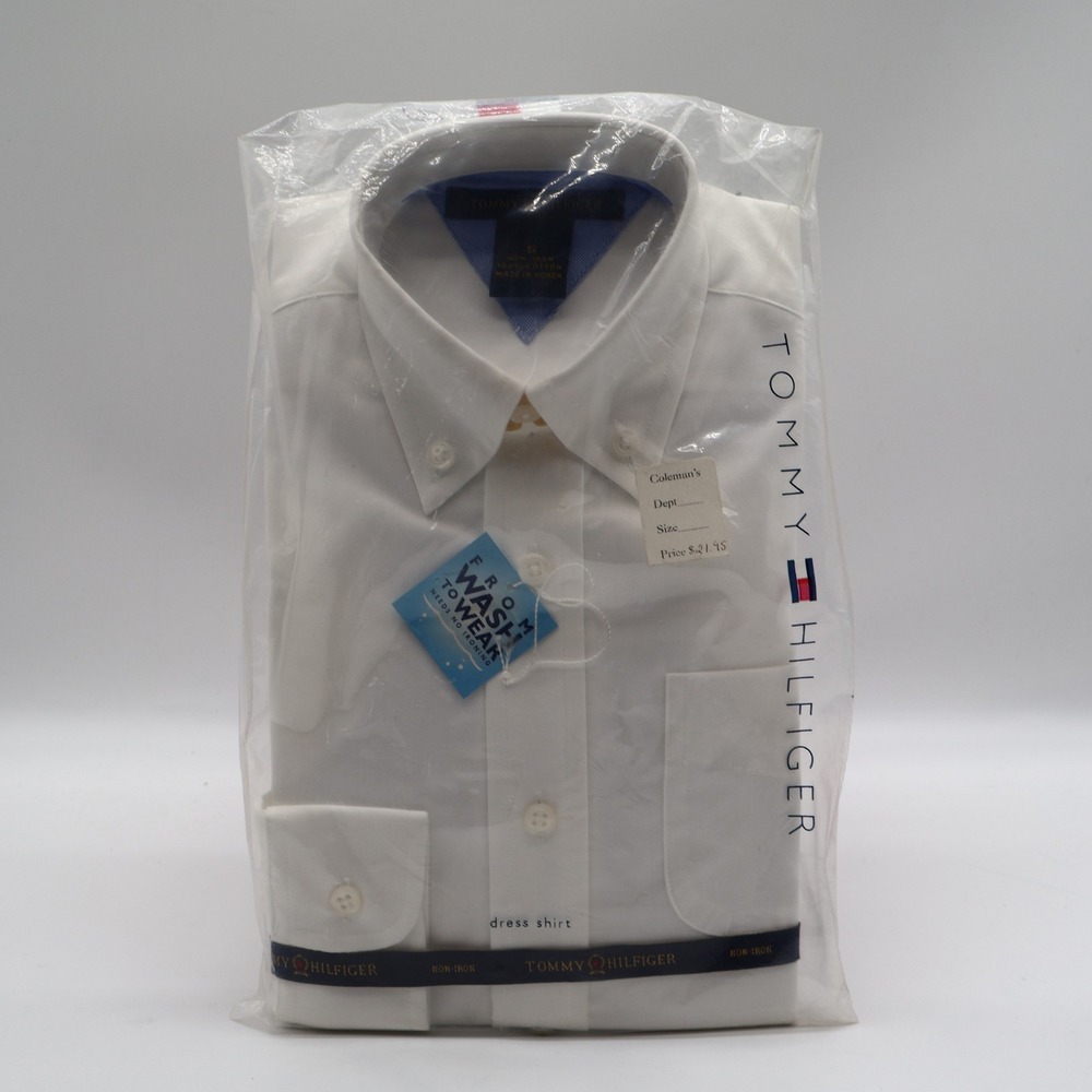 Tommy Hilfiger Boys Size 5 White Non Iron Cotton Dress Shirt NWT NOS Korea